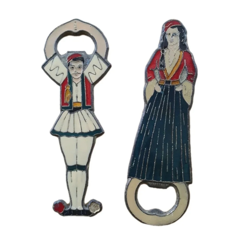 Gypsy Vintage Bronze Lady & Man Beer Soda Bottle Opener Set Of 2 Home Bar Decor